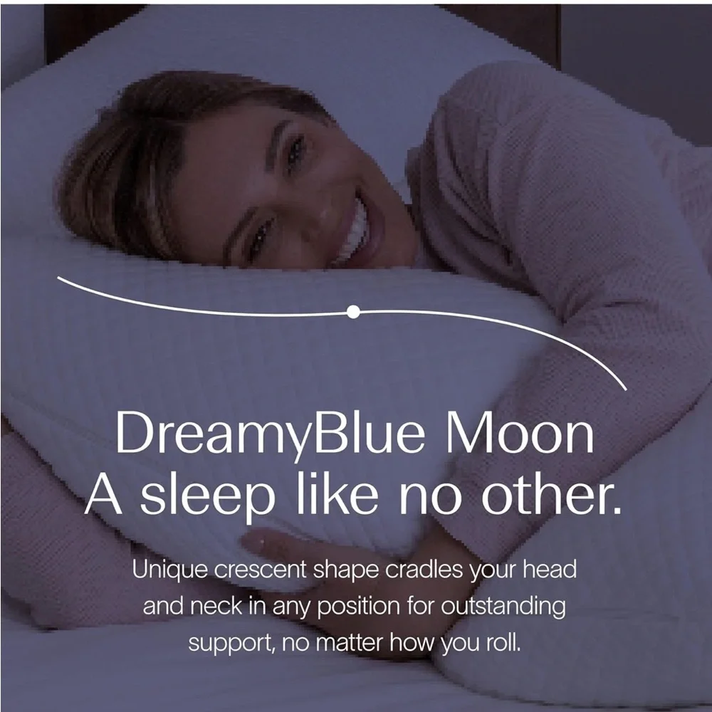 DreamyBlue Moon King Pillow Adjustable Loft Shredded Memory Foam w/ Luxury Cover